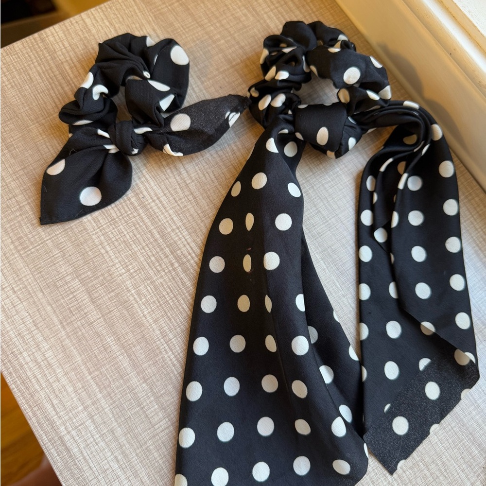Black and White Polka Dot Hair Accessories